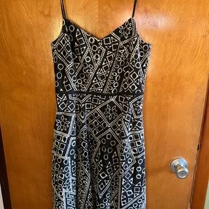 White and Black Embroidered Dress